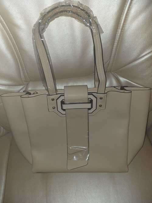 Brand new  BLACKCHERRY Beige Buckle Detail Toe Bag Free courier)