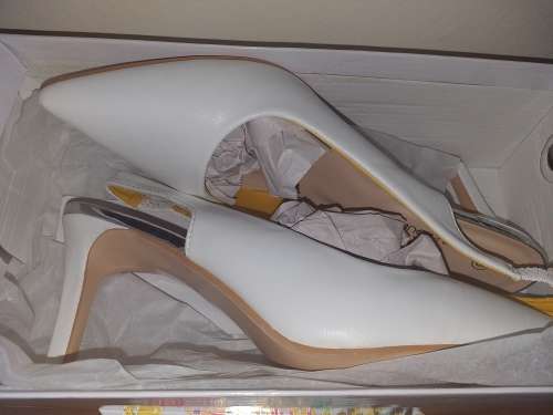 Style Republic White Slingback Courts.