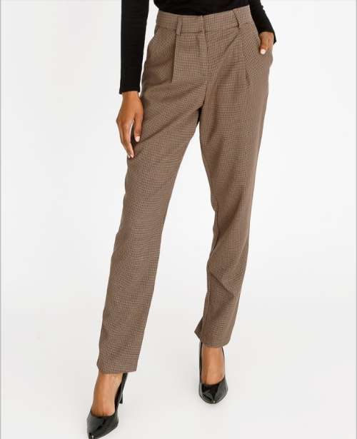 EDIT Brown Textured Grazer Pants