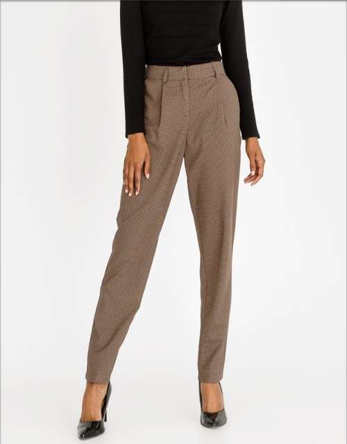 EDIT Brown Textured Grazer Pants