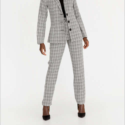 EDIT Grey Regular Straight Cut Polyester & Fit Blazer Suit