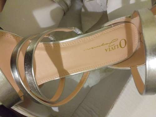 Silver Geenie Metallic  Designer Sandals Heel