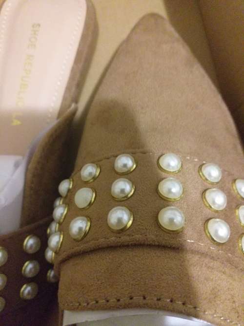 Shoe Republica Jory Pearl Toe Flat Sandals