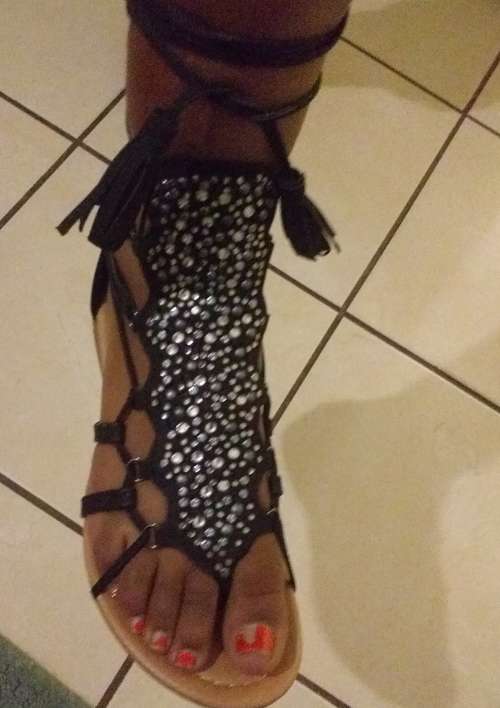 Sole Candy Black Aries Gladiator Sandals Thong