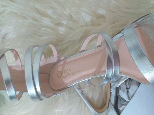 Silver  Gladiator  Designer  Sandals (Authentic Genuine