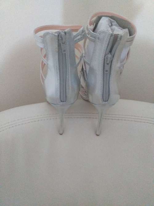 Silver  Gladiator  Designer  Sandals (Authentic Genuine