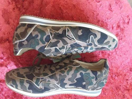 Military Genuine Leather Designer Label Sneakers
