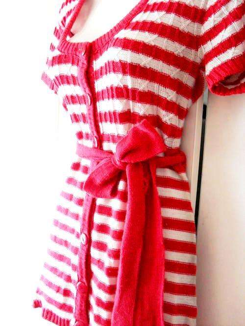 Stunning! Rib Knit Red & White - Beautiful! *SPECIAL*