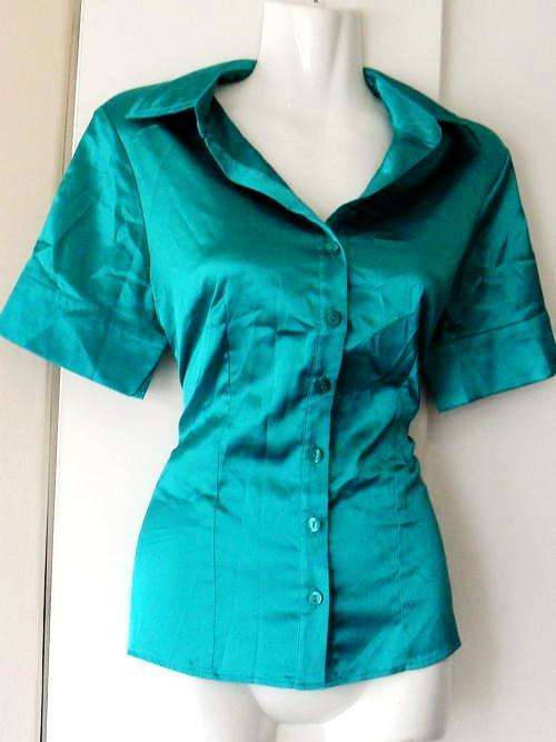 Beautiful Satin Teal Shirt NEW *SPECIAL*