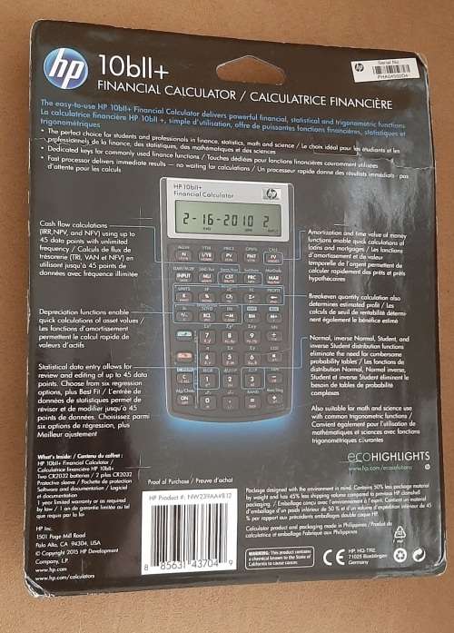 HP 10bII+ Exam Financial Calculator