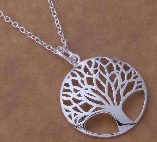 Silver Plated Tree Of Life Pendant Necklace