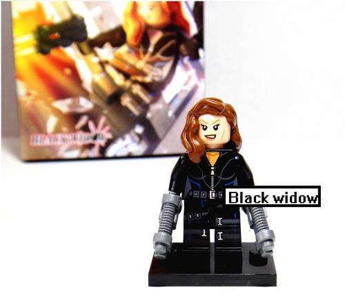 Black Widow brown hair The Avengers figure plastic building block toy Compatible With Lego