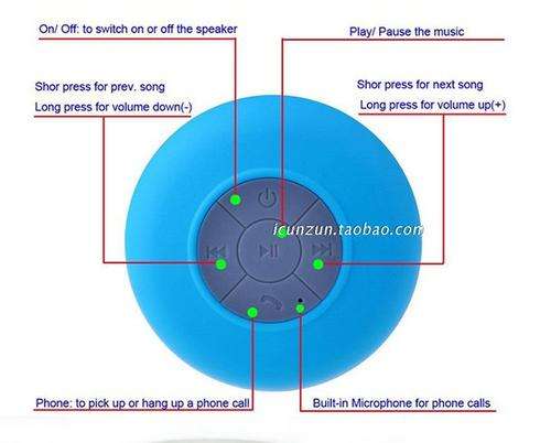 Portable Subwoofer  Waterproof resistant Wireless Bluetooth Speaker Blue