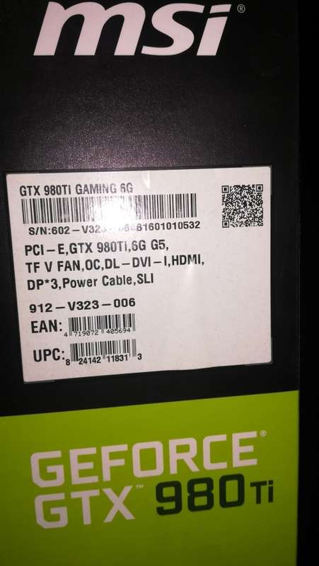 MSI GTX 980 TI GAMING X 6GB FOR REPAIR OR SPARES