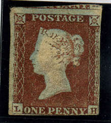 GB QV 1841 1d Red Brown (L-H) SG 8 unused partial gum, minor crease on reverse 4 margins Cat. R8800+
