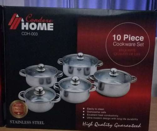 Condere 10 piece pot set and 8 piece knife set  COMBO