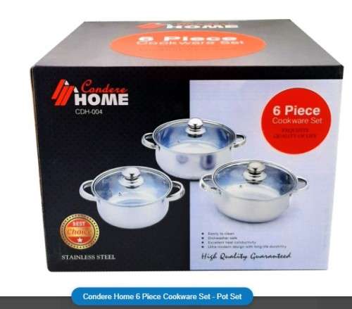 Condere Home 6 Piece Cookware Set - Pot Set