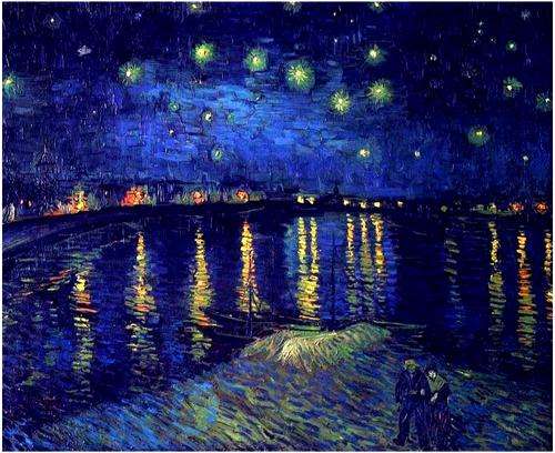 STARRY NIGHT OVER THE RHONE - BEAUTIFUL CANVAS PRINT OF ORIGINAL ARTWORK