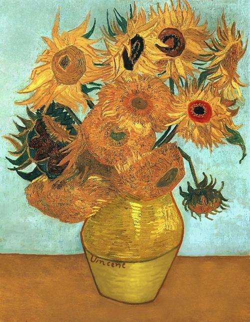 *SUNFLOWERS, 1888* BEAUTIFUL CANVAS PRINT or STUNNING BOARD PRINT OF WELL-KNOWN ORIGINAL OIL