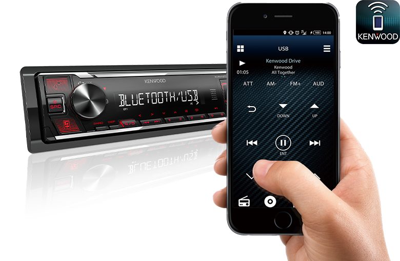 KENWOOD KMM-BT208 BT/USB Single Din Media Player