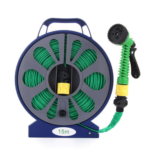 15m Disc Hose Watering Nozzle Garden Supplies Irrigation Hose Reel Bracket Water Gun Turntable Flat