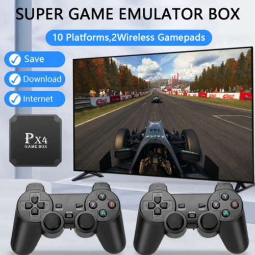 PX4 Retro Game Console 3000+ Games HD Emulator 2.4G Wireless Dual Joystick Support HD/AV Out