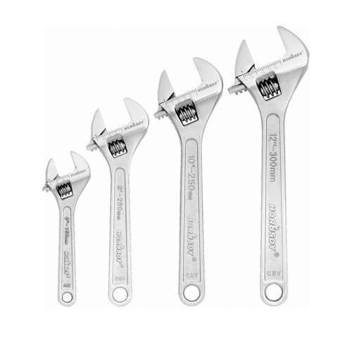 4 Piece Adjustable Wrench Set Steel Crescent Wrench
