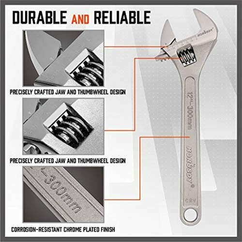 4 Piece Adjustable Wrench Set Steel Crescent Wrench