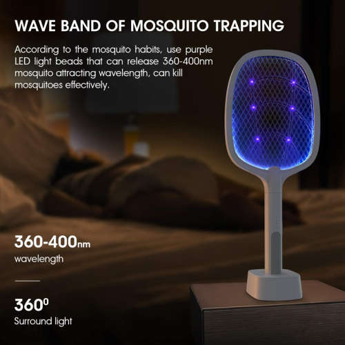 2 in 1 Rechargeable Electric Fly Swatter, Mosquito Swatter for Indoor and Outdoor