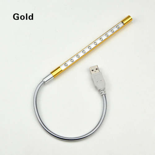 Flexible USB PC Keyboard Night Light 10 LEDs Lamp for Laptop Reading Notebook - 1 Piece