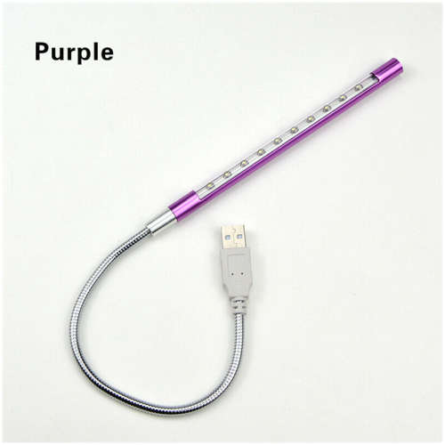 Flexible USB PC Keyboard Night Light 10 LEDs Lamp for Laptop Reading Notebook - 1 Piece