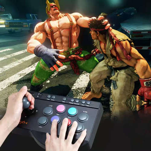 Arcade Fight Stick, USB Wired Fighting Joystick Game Controller for PS4 / PS3 / Switch / Xbox One /