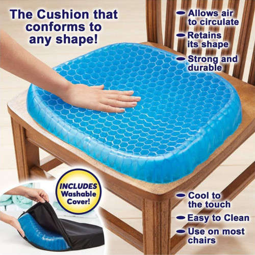 Seat Cushion Soft Silicone Honeycomb Design Upholstered Elastic Pillow Backrest Support Sitting
