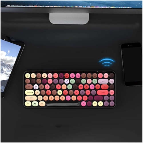 Wireless Bluetooth Keyboard Round Key Cap Gaming Keypad