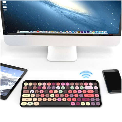 Wireless Bluetooth Keyboard Round Key Cap Gaming Keypad