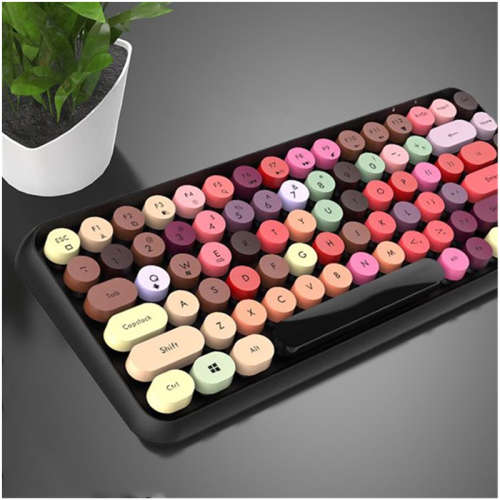 Wireless Bluetooth Keyboard Round Key Cap Gaming Keypad