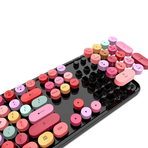 Wireless Bluetooth Keyboard Round Key Cap Gaming Keypad