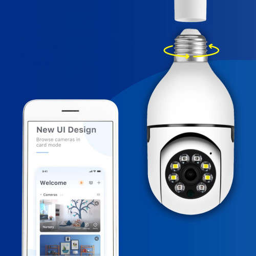 E27 Light Bulb Camera WiFi  Camera Outdoor 360 Panoramic Camera Smart Home Security Wireless Camera