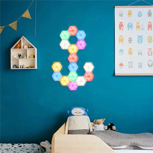 RGB Honeycomb Light LED Light DIY Hexagonal Wall Light Colorful Night Light with Remote Control