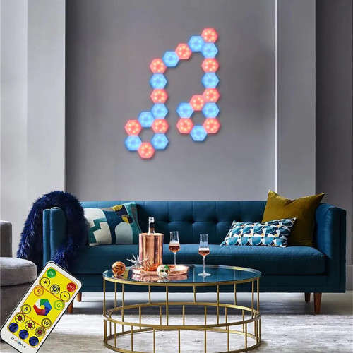RGB Honeycomb Light LED Light DIY Hexagonal Wall Light Colorful Night Light with Remote Control