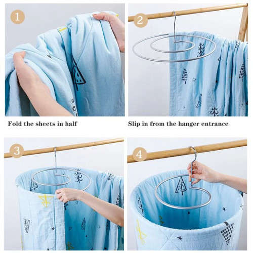 Drying quilt artifact spiral drying rack multi-functional balcony bed sheet quilt storage household