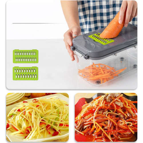 Vegetable Cutter Multifunctional Vegetable Slicer Chopper with Basket Grater Kitchen Tools