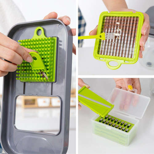 Vegetable Cutter Multifunctional Vegetable Slicer Chopper with Basket Grater Kitchen Tools
