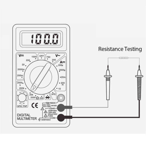 DT-830b Digital LCD AC DC Voltmeter Ammeter Ohm Tester Multimeter Multimeter Buzzer Diagnostic Tool
