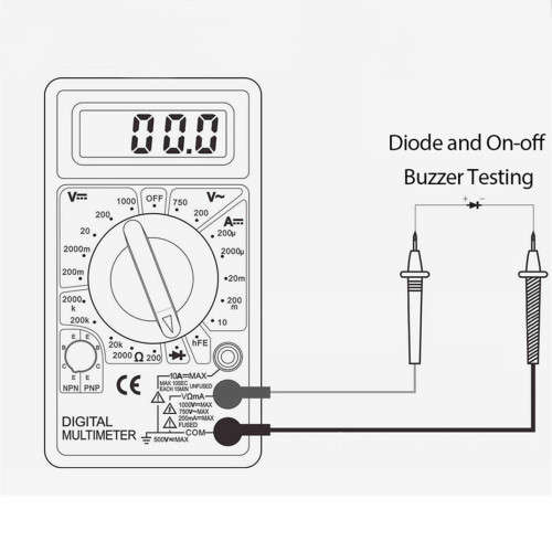 DT-830b Digital LCD AC DC Voltmeter Ammeter Ohm Tester Multimeter Multimeter Buzzer Diagnostic Tool