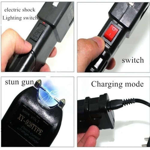 928 Type Strong LED Illumination Electric Baton Gun for Police Self-Defense and Security