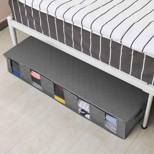 Gray Dust-Proof Storage Box For Clothing Containers Foldable