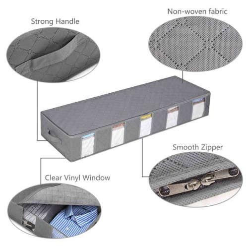 Gray Dust-Proof Storage Box For Clothing Containers Foldable