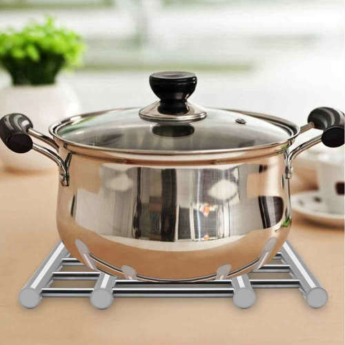 Creative Stretch Design Stainless Steel Pot Mat Square Anti-scalding Kitchen Table Mat