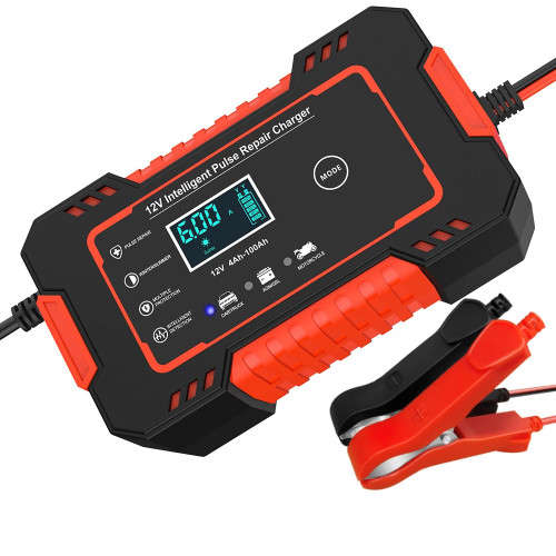 Battery Charger Digital LCD Display Car Battery Charger Power Pulse Repair Charger Wet Dry Lead Acid